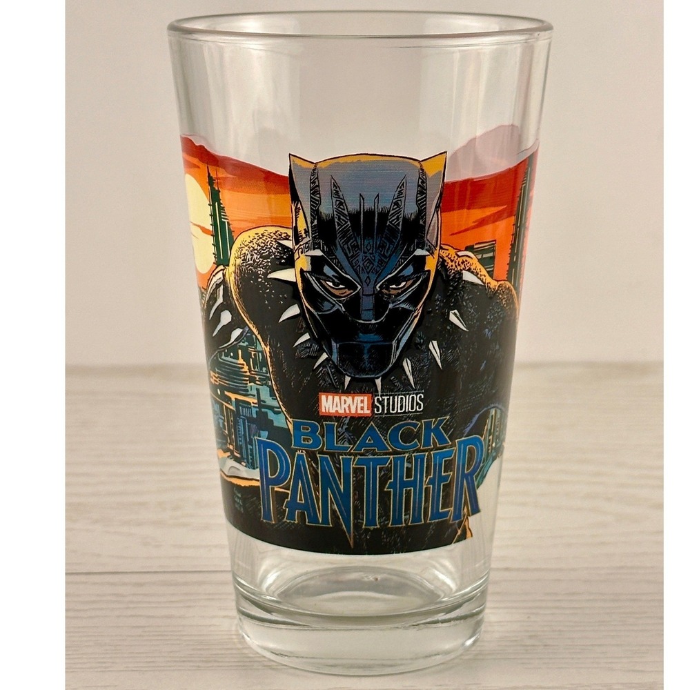 Marvel Black Panther Glass Collectible Drinkware - Superhero Mug 6" Tall